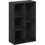 Furinno LUDER Book Shelf, 5-Cube Bookshelf, Reversible Bookcase, 9.4 x 19.5 x 31.5, for Living Room, Bedroom, Home Office, Blackwood