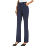 iChosy Women's Stretchy Straight Leg Dress Work Pants Business Office Casual Slacks with Pockets