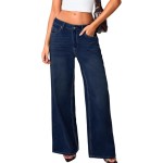 Women's Low Rise Baggy Jeans with Star Design, Soft Straight Wide Leg Pants, Lightweight and Comfortable