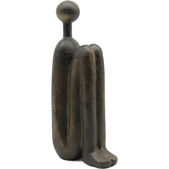 Lukitas Thinker Decorative Bookends, Non-Slip Book Holder, Book Ends for Shelves Living Room Office Home Decor, Resin, 1Pair/2Piece 9''