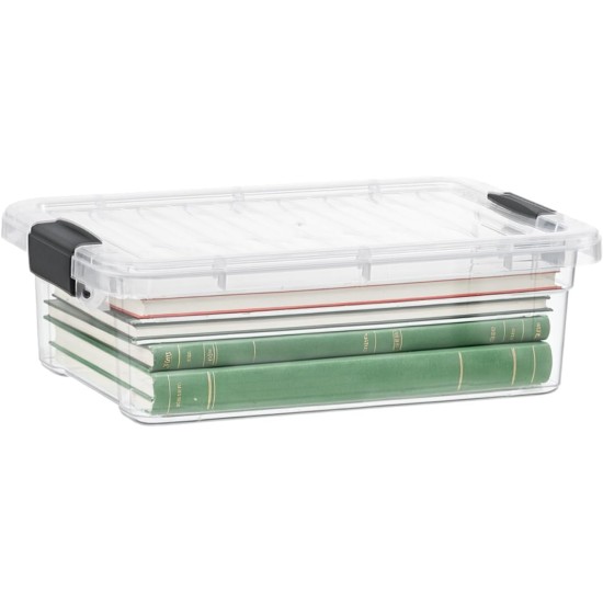 Superio 7.4 Quart Clear Plastic Storage Bin with Lid, Non-Toxic, BPA Free, Odor Free, Organizer Storage Box, Stackable Plastic Tote for Home, Garage, School, and Office