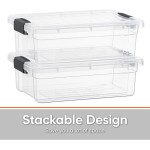 Superio 7.4 Quart Clear Plastic Storage Bin with Lid, Non-Toxic, BPA Free, Odor Free, Organizer Storage Box, Stackable Plastic Tote for Home, Garage, School, and Office