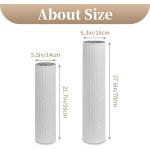 Sziqiqi White Tall Vases for Floor: 27.6/21.7in Metal Cylinder Handmade Flower Holder Extra Large Decorative Vase Set of 2 Modern Honeycomb Texture Big Standing Vase for Living Room Home Corner