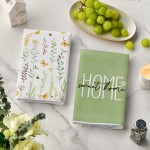 Artoid Mode Flower Home Spring Kitchen Towels Dish Towels, 18x26 Inch Seasonal Decoration Hand Towels Set of 4