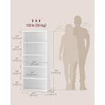 VASAGLE CUSTOS Collection - Bookshelf, 5-Tier Bookcase, Book Shelf, Open Storage Shelf, 9.4 x 23.6 x 52.8 Inches, for Living Room, Home Office, Dinning Room, Cloud White ULBC165T14