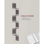 VASAGLE Corner Shelf Wall Mount, 5-Tier Floating Corner Bookshelf, Plant Shelf for Bedroom, Living Room, Bathroom, Home Office, Dove Gray