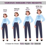 iChosy Women's Stretchy Straight Leg Dress Work Pants Business Office Casual Slacks with Pockets