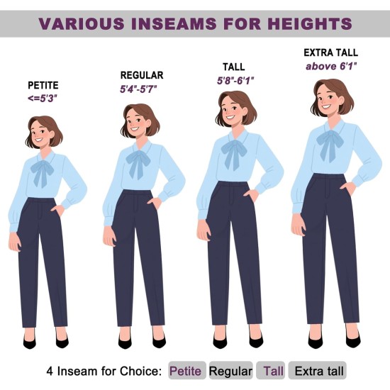 iChosy Women's Stretchy Straight Leg Dress Work Pants Business Office Casual Slacks with Pockets