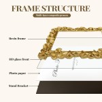 Cuspin 5x7 Picture Frame, Vintage Ornate Gold Resin Frame with Glass Front, Ginkgo Leaf Textured Photo Frame for Wall Hanging or Tabletop Display, Retro Design Home Decor Gift Cuspin 5x7 Picture Frame, Vintage Ornate Gold Resin Frame with Glass Front, Ginkgo Leaf Textured Photo Frame for Wall Hanging or Tabletop Display, Retro Design Home Decor Gift