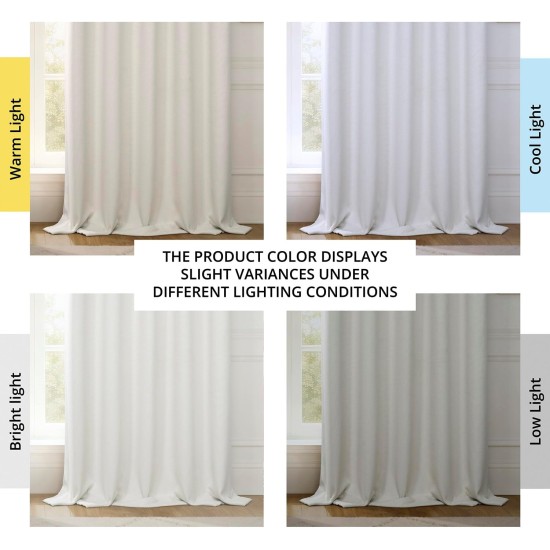 HPD Half Price Drapes - Faux Linen Curtains for Living Room (1 Panel) - 50W X 108L - Textured Room Darkening Curtains for Bedroom 108 Inches Long - Drapes for Home Decor, Birch