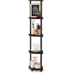Furinno TURN-N-TUBE Corner Shelf, 5-Tier Corner Bookshelf, Open Storage Shelves, for Organization and Storage, Living Room, Home Office, Garage, Bedroom, Espresso Furinno TURN-N-TUBE Corner Shelf, 5-Tier Corner Bookshelf, Open Storage Shelves, for Organization and Storage, Living Room, Home Office, Garage, Bedroom, Espresso