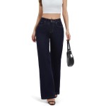 FLYING BANANA Women's High Waisted Wide Leg Baggy Stretch Denim Jeans