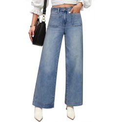 Cicy Bell Womens High Waisted Straight Leg Jeans Trendy Loose Denim Pants with Pockets