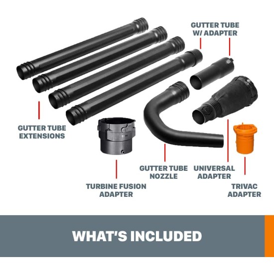 Worx Gutter Cleaning Kit with 11” Inches Tubes for Worx Leaf Blowers, WA4094