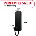 Command Medium Matte Black Wall Hook, 2 Coat Hooks and 4 Strips, Damage-Free Hanging with Adhesive, No Tools Great for Hanging Home Decor, Holds up to 3 lb