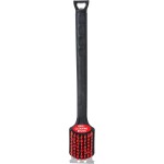 Kingsford Grill Cleaning Brush with Nylon Bristles and Scraper, Heavy Duty BBQ Grill Cleaner Tool with Rubber Handle and Bottle Opener, Outdoor Grill Brush for Cooled Grates, 17 Inch