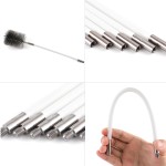 50-inch Long Tent Wood Burning Stove Pipe Cleaning Brush with Stainless Steel Bristles, and Chimney Cleaning Wire Brush with 4 Flexible Rods, 2.5'' Brush Heads