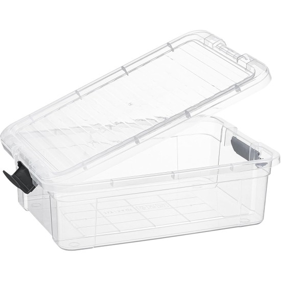 Superio 7.4 Quart Clear Plastic Storage Bin with Lid, Non-Toxic, BPA Free, Odor Free, Organizer Storage Box, Stackable Plastic Tote for Home, Garage, School, and Office