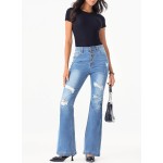 Sidefeel Women's High Waisted Bell Bottom Bootcut Jeans Flared Wide Leg Denim Pants