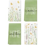 Artoid Mode Flower Home Spring Kitchen Towels Dish Towels, 18x26 Inch Seasonal Decoration Hand Towels Set of 4