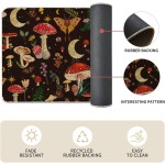 Artoid Mode Black Mushrooms Butterfly Spring Kitchen Mats Set of 2, Home Decor Low-Profile Kitchen Rugs for Floor - 17x29 and 17x47 Inch