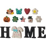 Glitzhome Interchangeable Home Table Signs with 13 Pcs Seasonal Icons, Wooden Changeable Home Sign for Holiday Decor, HOME Letter Sign Ornaments Set Interchangeable Holiday Decorative Shelf Blocks Glitzhome Interchangeable Home Table Signs with 13 Pcs Seasonal Icons, Wooden Changeable Home Sign for Holiday Decor, HOME Letter Sign Ornaments Set Interchangeable Holiday Decorative Shelf Blocks