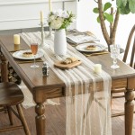 Artoid Mode 10PCS Pearl Beige Gauze Table Runner 120 Inch 10FT, Seasonal Sheer Dining Holiday Wedding Birthday Baby Shower Table Decor for Home Party Artoid Mode 10PCS Pearl Beige Gauze Table Runner 120 Inch 10FT, Seasonal Sheer Dining Holiday Wedding Birthday Baby Shower Table Decor for Home Party