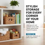 Honey-Can-Do Banana Leaf Storage Baskets –Water Hyacinth Woven Basket, Decorative Baskets for Shelves, Basket for Gifts, Closet, Pantry, and Home Organization, Set of 3, Multi-Size