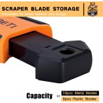 REXBETI Razor Blade Scraper Tool, 1 Pack Razor Scraper with Extra 157Pcs Razor Blades -7Pcs Metal and 150Pcs Plastic Blades, Cleaning Scraper Tool, Cooktop, Paint, Glass Scraper