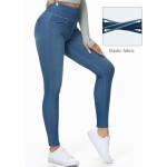THE GYM PEOPLE Women's High Waisted Jeggings Pants Stretchy Tummy Control Skinny Jean Leggings with Pockets