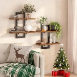 HOOBRO Floating Shelves, 15 Inch Wall Shelf Set of 2, Wall Mounted Storage Shelves 2-Tier, Hanging Bathroom Shelves, for Living Room, Bedroom, Bathroom, Kitchen, Rustic Brown and Black BF32BJ01G1 HOOBRO Floating Shelves, 15 Inch Wall Shelf Set of 2, Wall Mounted Storage Shelves 2-Tier, Hanging Bathroom Shelves, for Living Room, Bedroom, Bathroom, Kitchen, Rustic Brown and Black BF32BJ01G1