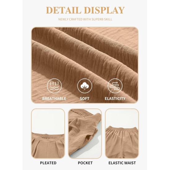 Eytino Womens Plus Size Wide Leg Pants Crossover Waist Pleated Front Casual Work Pants Lounge Trouser with Pockets(1X-5X) Eytino Womens Plus Size Wide Leg Pants Crossover Waist Pleated Front Casual Work Pants Lounge Trouser with Pockets(1X-5X)