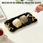 Vintage Decorative Tray Jewelry Tray Towel Tray Storage Tray Rings Necklace Bracelets Earrings Trays Cosmetics Jewelry Organizer Retro Design Bow Decor Resin Plate Coquette Room Decor (Black)