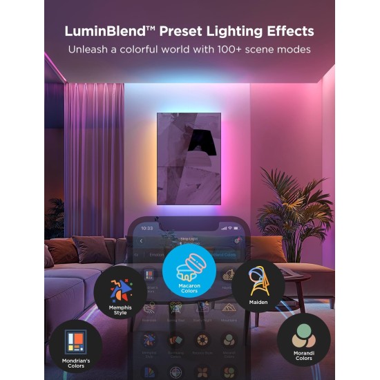 Govee RGBWWIC Strip Light 2 Pro with Matter, 6.56ft Smart LED Strip Lights Compatible with Alexa and Google Assistant, Color Changing LED Lights for Bedroom, Cabinet, Party, Gaming Desk, Home Decor