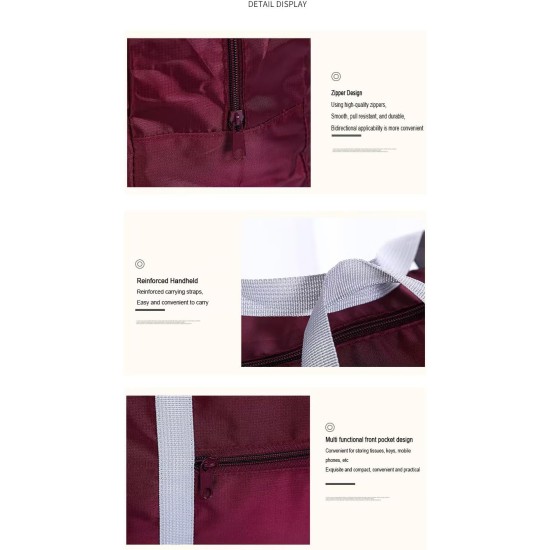 Large Capacity Travel Bag,Oxford Storage Bag, Clothing Storage Bag, Home and Travel, Multifunctional Sports Shoulder Bag (Magenta, Large)