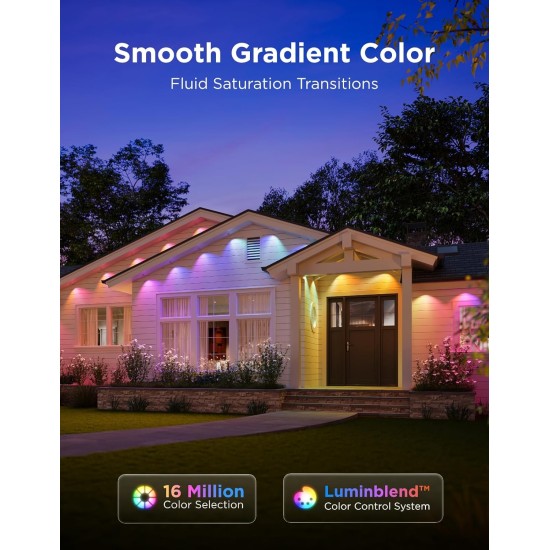 Govee Permanent Outdoor Lights Prism, 200ft with 72 Triple-Color Lighting Heads, 100+ Scene Modes, Up to 60lm for Outdoor Decor, IP68 Waterproof, Works with Alexa, Google Assistant & Matter, White