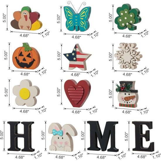 Glitzhome Interchangeable Home Table Signs with 13 Pcs Seasonal Icons, Wooden Changeable Home Sign for Holiday Decor, HOME Letter Sign Ornaments Set Interchangeable Holiday Decorative Shelf Blocks Glitzhome Interchangeable Home Table Signs with 13 Pcs Seasonal Icons, Wooden Changeable Home Sign for Holiday Decor, HOME Letter Sign Ornaments Set Interchangeable Holiday Decorative Shelf Blocks