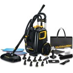 McCulloch MC1385 Deluxe Canister Steam Cleaner, 2-Hour Runtime, Chemical-Free, 23 Accessories: Mop Head, Brushes & More - Built for Home, Tile, Carpet, Furniture, & Personal Car Detailing