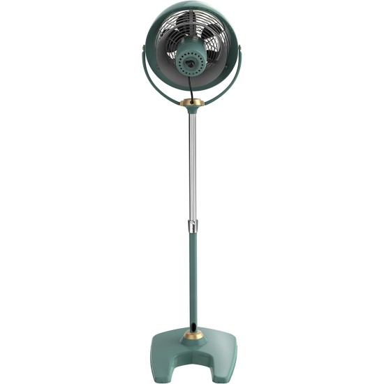 Vornado VFAN™ Sr. Pedestal Vintage Fan, Retro Metal, Standing Air Circulator for Cooling & Decor, 3 Speeds, Adjustable Tilt, Adjustable Height, Durable Pedestal Fan for Bedroom & Home, Green