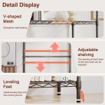 BestOffice | 4-Tier Wire Storage Shelves | 36x14x54 | Black | with Adjustable Racks | Heavy-Duty Metal Shelf, Holds Upto 1000 lbs | No-Tool Assembly | Ideal for Home & Garage Shelving