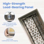 4x10 Inches 2 Pack Heavy Duty Walkable Floor Register - Easy Adjust Air Supply Lever Decorative Floor Vent Covers - Boston Design Vent Covers for Home - Antique Brass