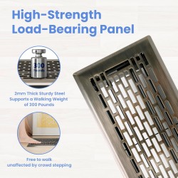 4x10 Inches 2 Pack Heavy Duty Walkable Floor Register - Easy Adjust Air Supply Lever Decorative Floor Vent Covers - Boston Design Vent Covers for Home - Antique Brass