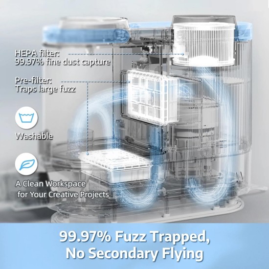 OFFNOVA 350W Carpet Trimming Vacuum Kit - Rug Carving Tool with Shearing Guide & 5 Length Guards, 2L Dust Tank, Carpet Sculpting & Captures Fine Particles for Clean Workspace