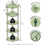 Furinno TURN-N-TUBE Corner Shelf, 5-Tier Corner Bookshelf, Open Storage Shelves, for Organization and Storage, Living Room, Home Office, Garage, Bedroom, Espresso Furinno TURN-N-TUBE Corner Shelf, 5-Tier Corner Bookshelf, Open Storage Shelves, for Organization and Storage, Living Room, Home Office, Garage, Bedroom, Espresso