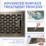 4x10 Inches 2 Pack Heavy Duty Walkable Floor Register - Easy Adjust Air Supply Lever Decorative Floor Vent Covers - Boston Design Vent Covers for Home - Antique Brass