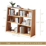 IOTXY Wooden Extendable Shelf Bookcase - 3-Tier Ladder Low Short Bookshelf for Small Space or Corner, Oak, S