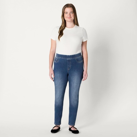 Amazon Essentials Women's Stretch Denim Mid-Rise Pull-On Skinny Jegging