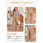 Eytino Womens Plus Size Wide Leg Pants Crossover Waist Pleated Front Casual Work Pants Lounge Trouser with Pockets(1X-5X) Eytino Womens Plus Size Wide Leg Pants Crossover Waist Pleated Front Casual Work Pants Lounge Trouser with Pockets(1X-5X)