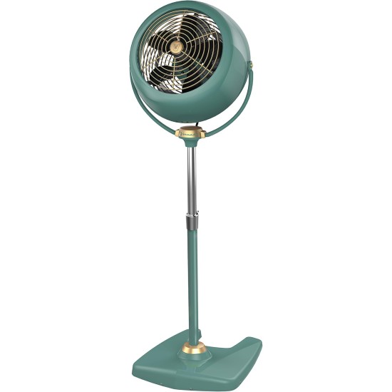 Vornado VFAN™ Sr. Pedestal Vintage Fan, Retro Metal, Standing Air Circulator for Cooling & Decor, 3 Speeds, Adjustable Tilt, Adjustable Height, Durable Pedestal Fan for Bedroom & Home, Green