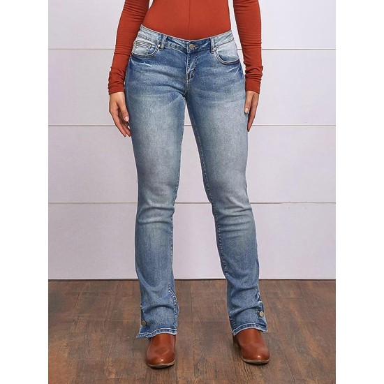 Flamingals Butt Lifting Bootcut Jeans Stretchy Casual Fall Winter Trendy Flare Leg Jeans for Women Flamingals Butt Lifting Bootcut Jeans Stretchy Casual Fall Winter Trendy Flare Leg Jeans for Women